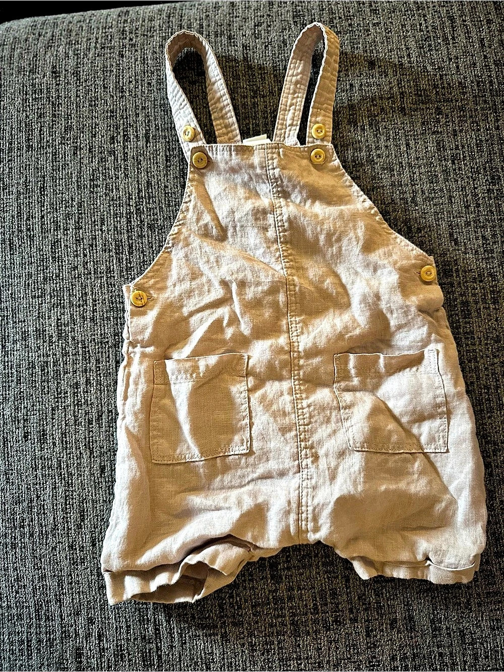 H&M Linen Overalls Cotton Shortalls 12-18 month